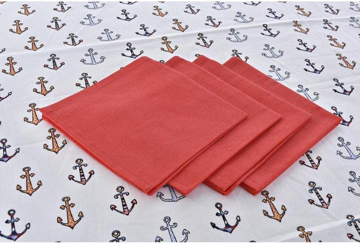 Produktbild DKD Home Decor Tischwäsche-Set Blau Weiss Rot 150 x 150 x 0,5 cm (2 Stück)