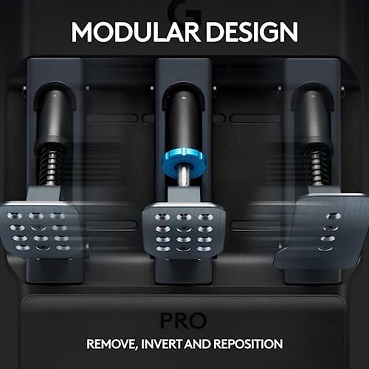 Actual product image Logitech G PRO Racing Pedals - BLACK - N/A - EMEA (Xbox Series S, PS4, PS5, Xbox One S, PC, Xbox One X, Xbox Series X)