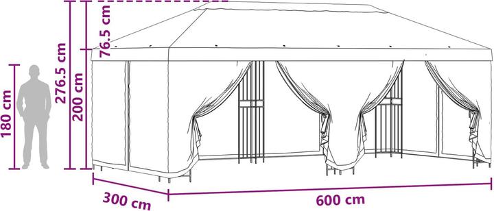 Actual product image vidaXL Pavillon (600 cm, 300 cm)