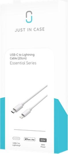 Produktbild Just in Case Essential USB-C to Lightning Cable (20cm) - White (0.20 m, USB 2.0)