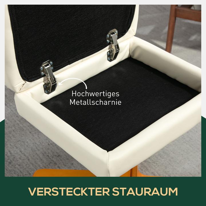 Actual product image Homcom Relaxsessel mit Hocker Holz, Kunstleder Cremeweiss