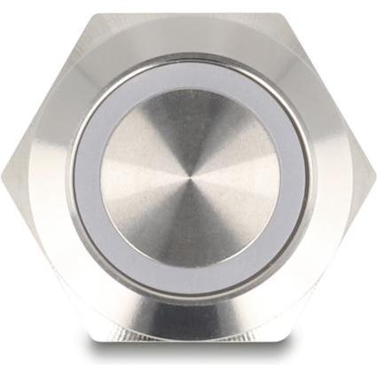 Thumbnail - Delock Drucktaster zum Einbau 19 mm 4 x Schraubklemme LED bl, Taster + Schalter, Silber