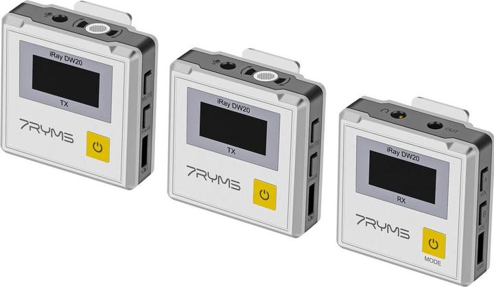 Actual product image 7Ryms 2.4G Dual-channel Wireless Microphone White