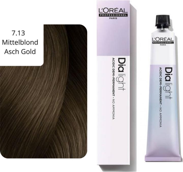 Actual product image L'Oréal Professionnel Dialight Hair Tint (7.13 Medium Blonde Ash Gold)