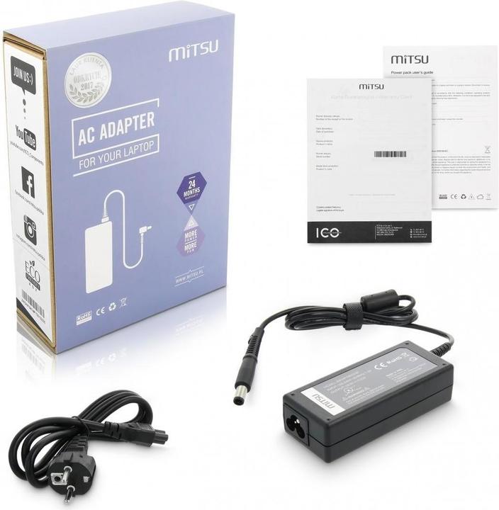 Produktbild Mitsu notebook charger 19.5v 3.33a 7.4x5.0 pin - hp (65 W)