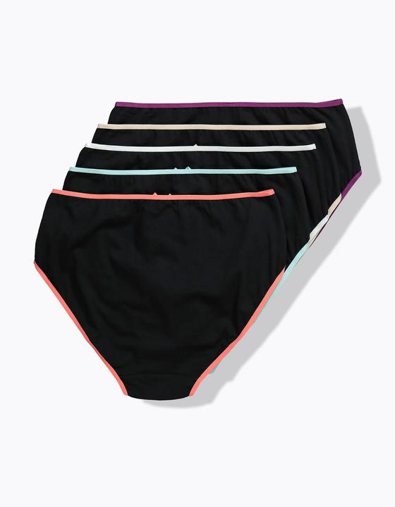 Produktbild Ulla Popken Midislips, 5er-Pack, farbige Kanten (42, 44, 5er Pack)