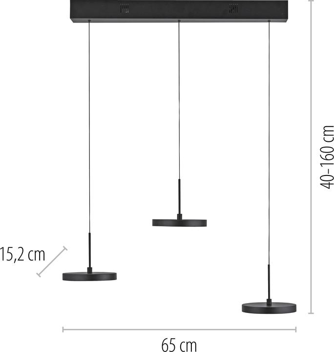 Actual product image Just Light LED Pendellampe Plata dimmbar über Wandschalter höhenverstellabr (1800 lm)