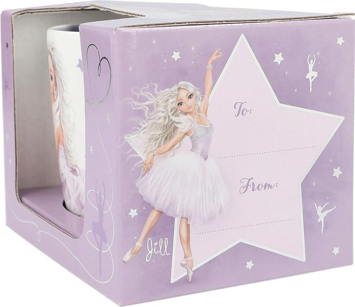 Productafbeelding Magni Depesche 12372 TOPModel balletmok in mat wit met modelmotief, opschrift en sterren, drinkbeker (300 ml, 1x)