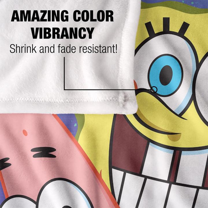 Actual product image Spongebob Squarepants Silky Cropped Patrick Star Supersoft Blanket (152 x 127 cm)