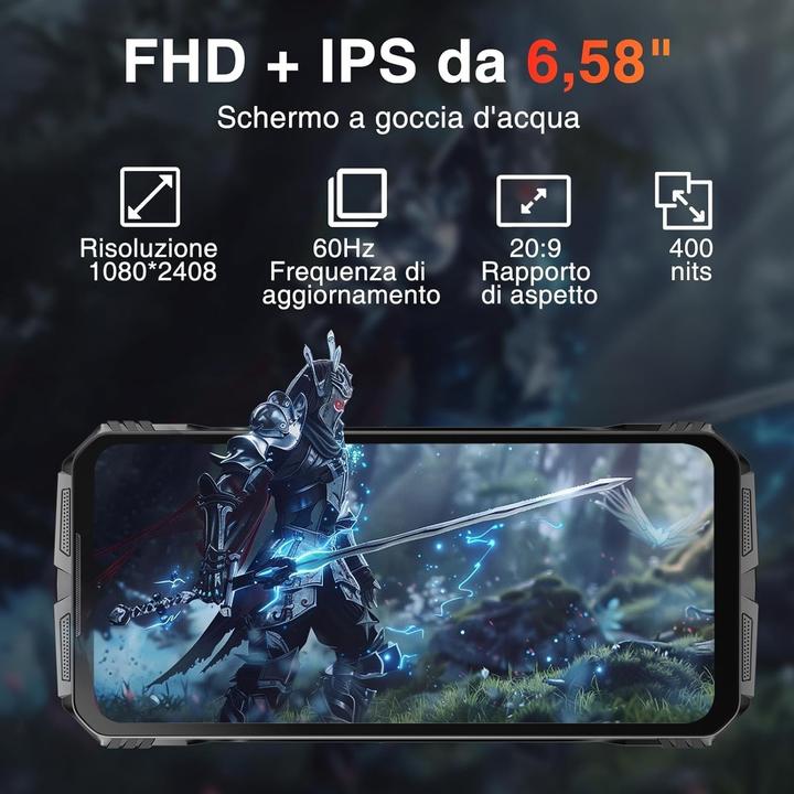 Produktbild Doogee Cyber Resistente (256 GB, Schwarz, 6.58", Dual SIM, 4G)