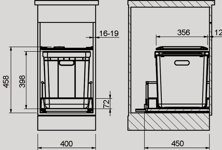 Produktbild Franke Kehrichtsystem -Sorter Serie 350 für BLUM / GRASS / HETTICH (40 l)