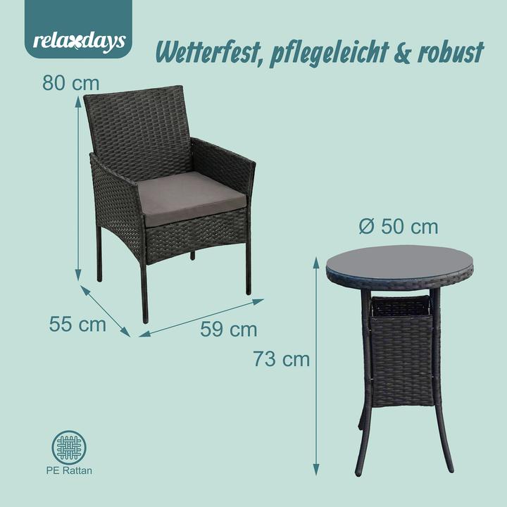 Image du produit Relaxdays Ensemble de jardin 3 pièces