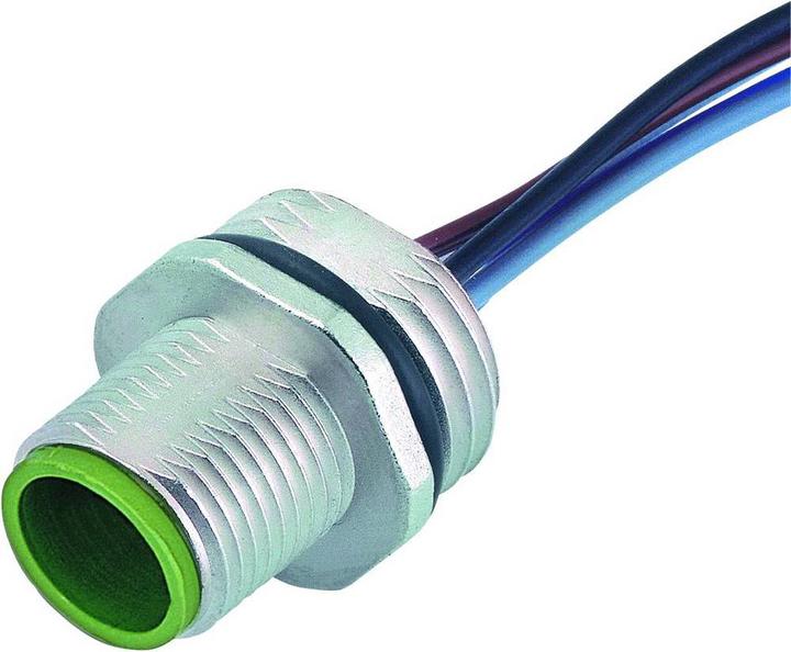 Actual product image Murr Elektronik M12 flange plug A-cod. Front wall mounting PP strand 5x0.34 0.2m