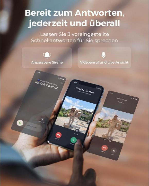 Produktbild Reolink D340B 2K+ WiFi Video Doorbell (Kabellos)