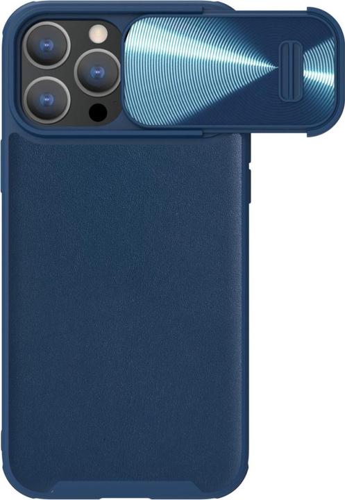 Actual product image Nillkin CamShield Leather Case S - iPhone 13 Pro Max - Blue (Apple iPhone 13 Pro Max)