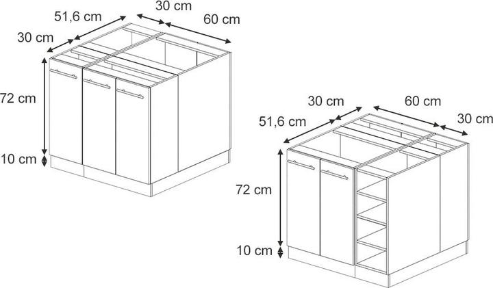 Produktbild Vicco Kücheninsel Fame-Line (90 x 81.60 x 82 cm)