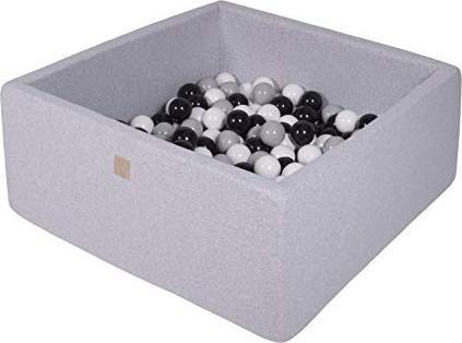 Activity Board Ball Pool Baby - Square 90x90x40cm Baby Pool for Children with 200 Balls, Cotton, Light Grey: