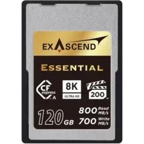 Exascend CFexpress Card Type A 120GB R800/W700 Essential Serie (Neuheit) (120 GB, CFexpress Typ A), Speicherkarte, Schwa...