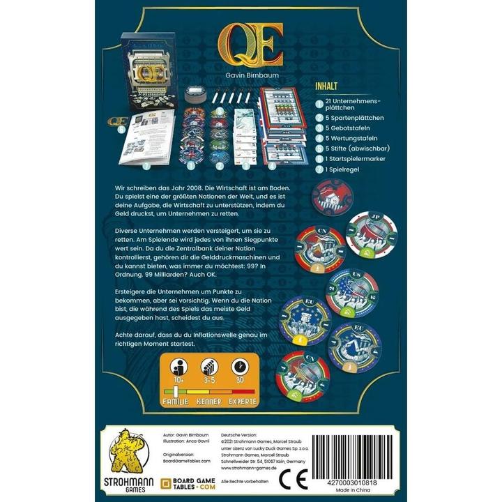 Actual product image Strohmann Games STRD0012 - Q.E., card game, for 3-5 players, from 10 years (DE edition) (German, 3 - 5 Players)