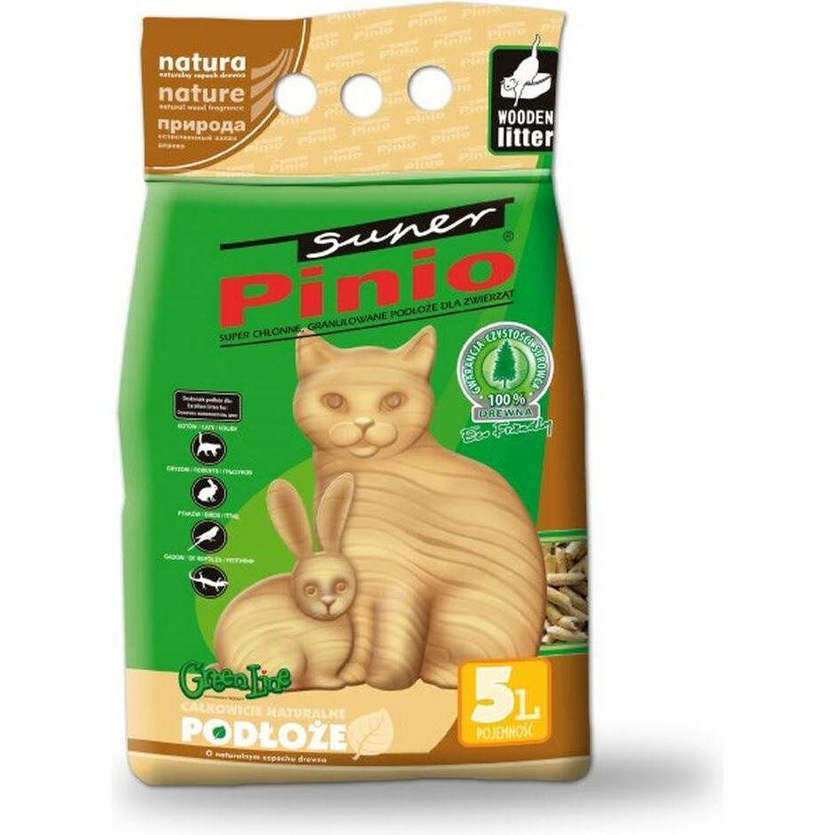 Certech Grigio Lettiera Per Gatti Super Pinio Natural 5 L - Lettiera Per Gatti In Legno (Assorbimento Rapido, Non Agglomerante, Non Spolverare), Sabbia Lettiera Per Gatti