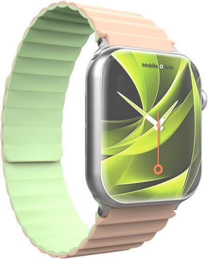 Actual product image Mobile Origin Magnetic Watch Strap II pink/light green - Apple Watch 49mm/46mm/45mm/44mm