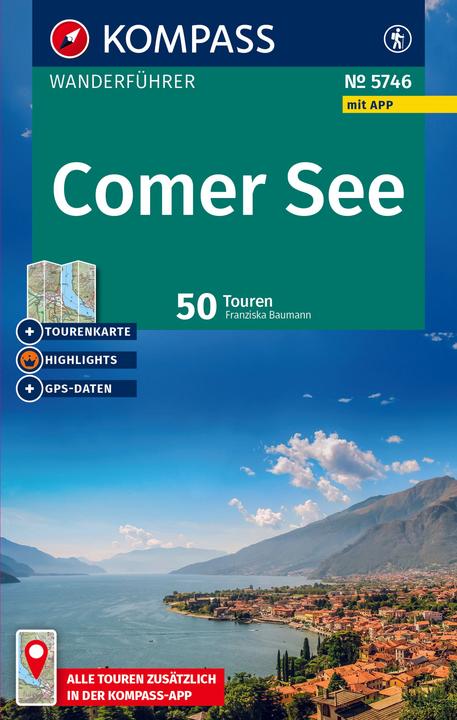 Produktbild Wanderführer Comer See, 50 Touren mit Extra-Tourenkarte (Deutsch, Franziska Baumann, 2025)