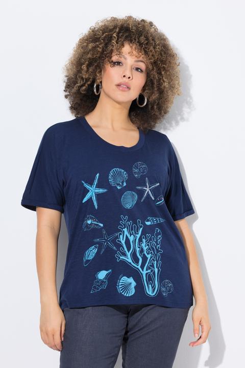 Produktbild Ulla Popken T-Shirt, Meerestiere, Oversized, Rundhals, Halbarm (54)