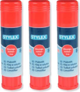 Stylex Bâtons de colle, pâte, 8 g, 3 pièces