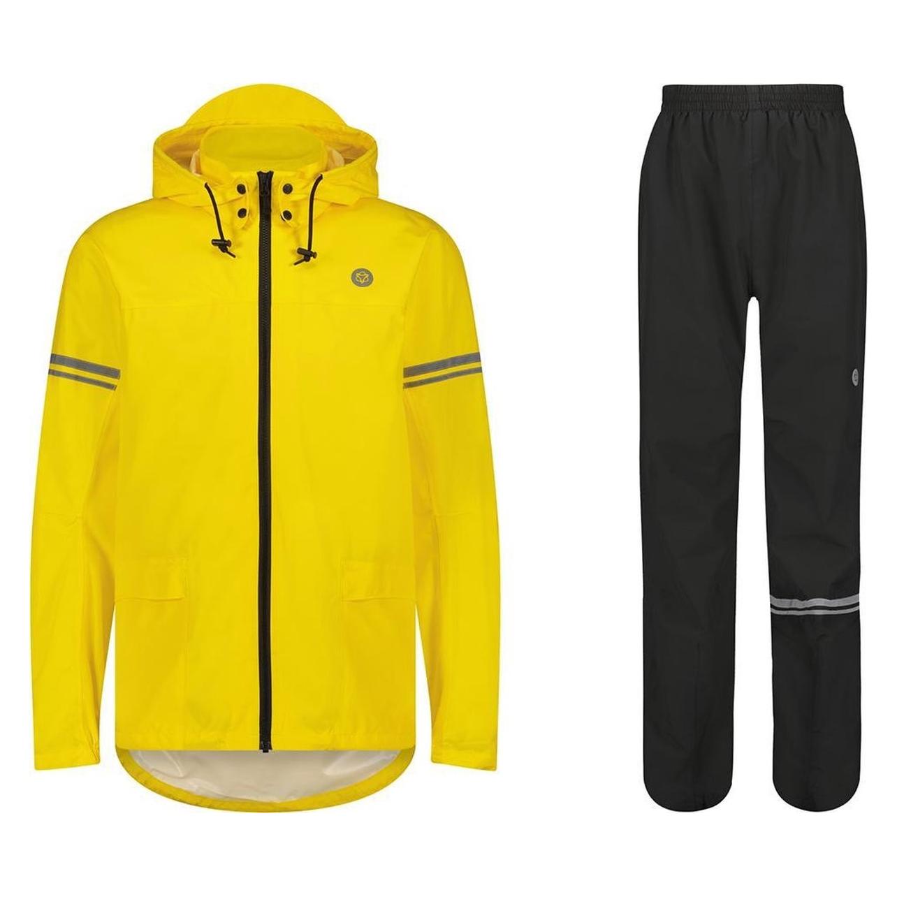 Agu, Unisex, Fietsjassen, Original Regenpak Essential - Geel/Zwart - Xxxl - Dames & Heren - Waterdicht & Ademend (3XL), Geel, 3XL