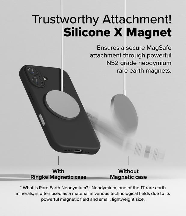 Actual product image Ringke Case for iPhone 16 Plus SILICONE MAGNETIC BLACK (Apple iPhone 16 Plus)
