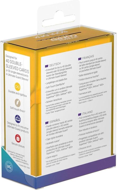 Actual product image Ultimate Guard Card Box Boulder Deck Case Standard Size 40+ Amber