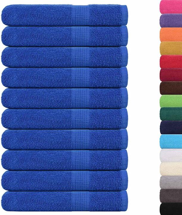 Image du produit vidaXL Serviettes 10 pcs. Bleu 100x200 cm 360 g/m² 100% coton Serviette de plage (100 x 200 cm)