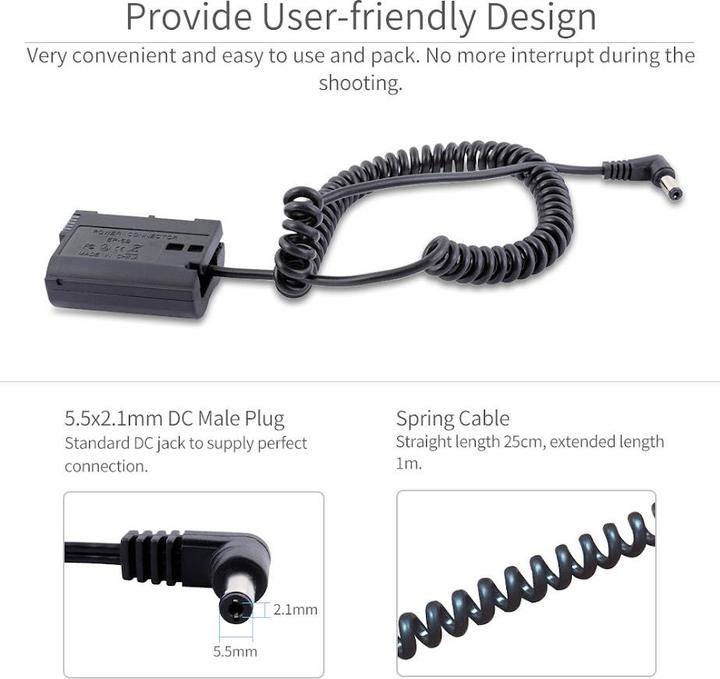 Produktbild Feelworld DR-E6 Dummy Battery for Canon Cameras (Ladegerät)
