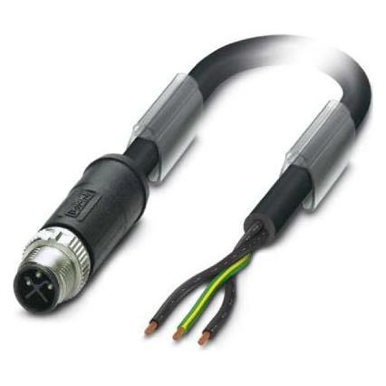 Phoenix Contact Powerleitung SAC-3P-M12MSS/10.0-PUR PE, Elektronikkabel + Stecker, Schwarz