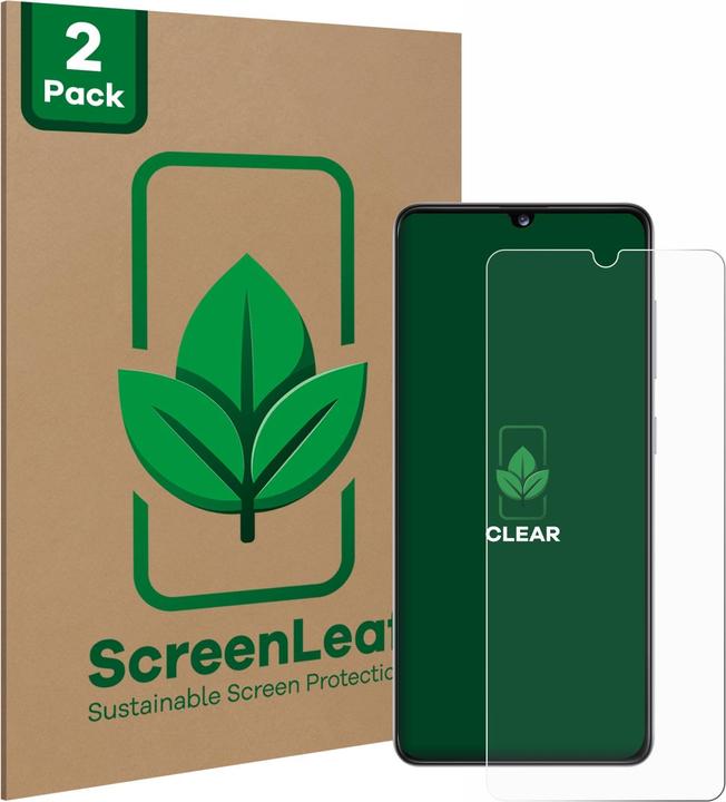 Produktbild ScreenLeaf Schutzfolie nachhaltiger Displayschutz Displayschutzfolie Folie Klar Transparent (2 Stück, Samsung Galaxy A41)
