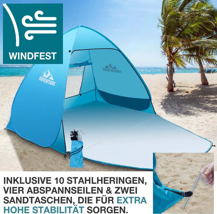 Produktbild Jamb Pop-Up Strandmuschel (Strandzelt + Strandmuschel, 3 kg, 3 Personen)