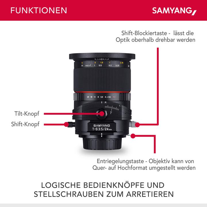 Produktbild Samyang 24mm f/3.5 ED AS UMC Tilt/Shift, Sony E (Sony E, Vollformat)