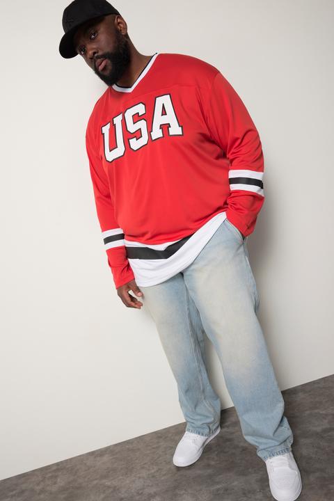 Immagine prodotto Sthuge Maglia dal taglio oversize con maniche lunghe e stampe, fino alla tg. 8XL (5XL)