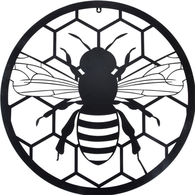 Produktbild Esschert Design Wanddekoration Biene ø 60 cm, Schwarz