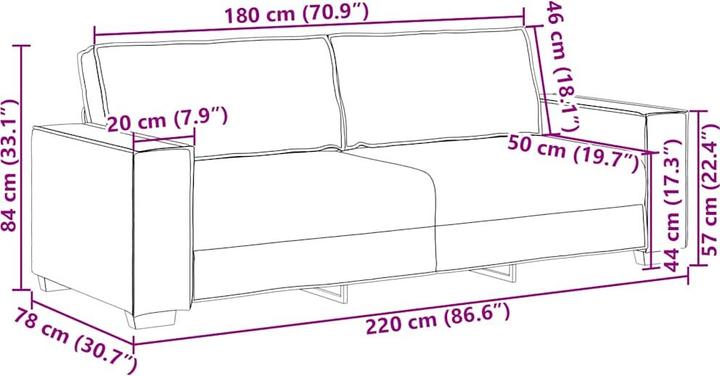 Produktbild vidaXL Rawnie (2-Sitzer, 3-Sitzer)