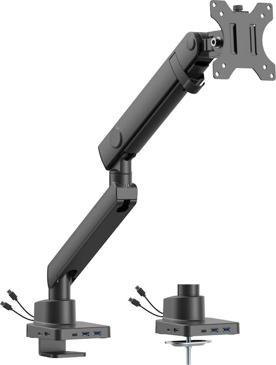 Produktbild Urban Factory Spring Monitor Arm With 6 In 1 Built-In USB-C Docking Statio (32.01")
