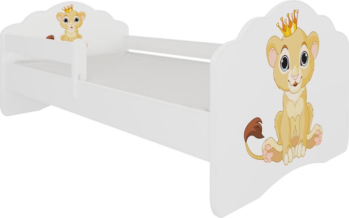 ADRK Furniture Bed with mattress and rail CASIMO LION 160x80 (160 x 80 cm)