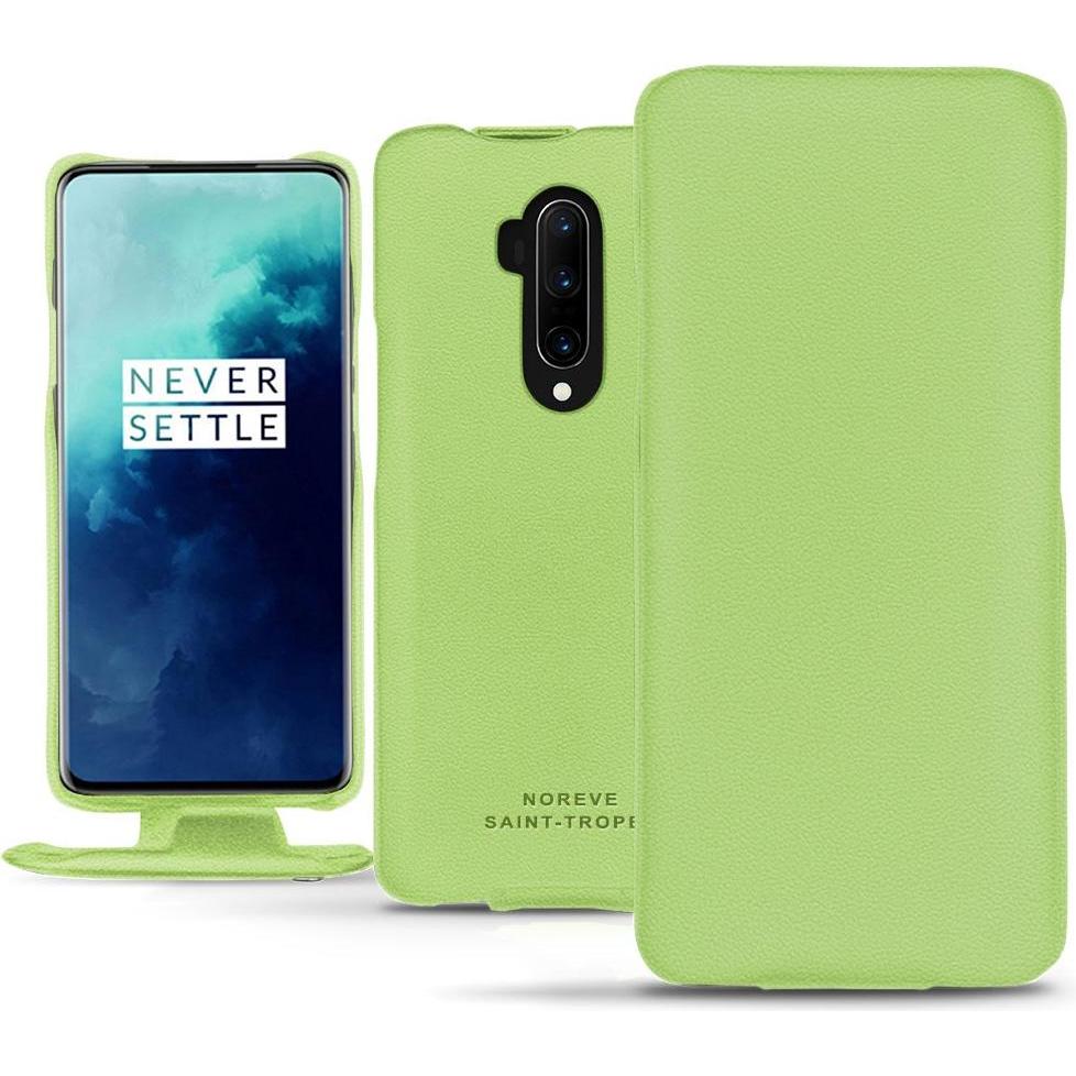 Noreve Lederschutzhülle vertikal (OnePlus 7T Pro), Smartphone Hülle, Grün
