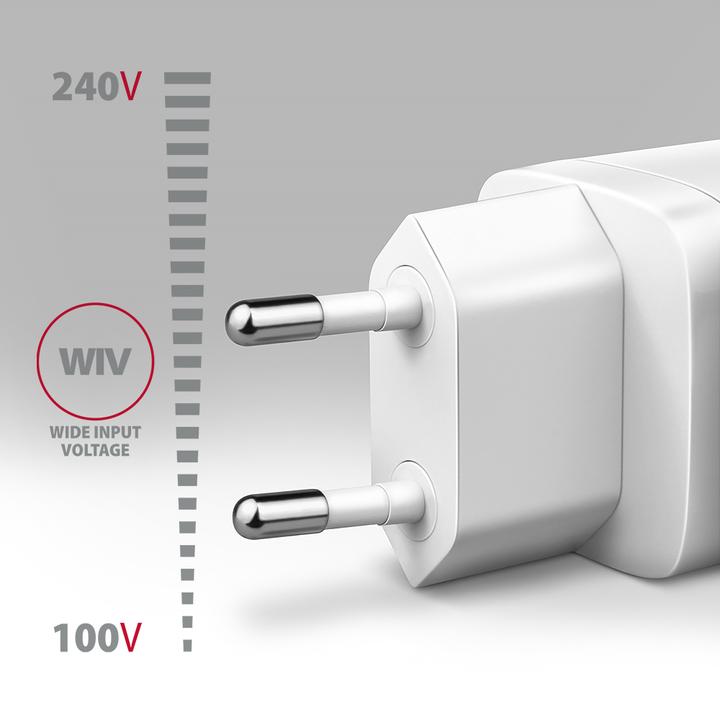 Immagine prodotto Axagon ACU-PD30W, Caricabatterie bianco per presa a muro 30W, 1x porta USB-C, PD3.0/PPS/QC4+/SFC/AFC/Apple (30 W)