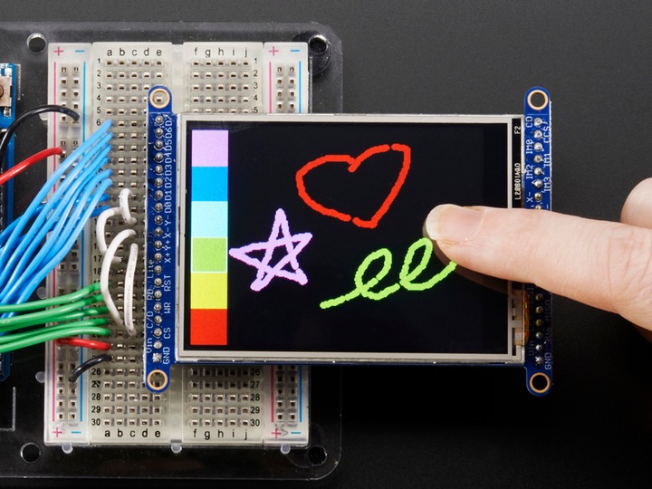 Produktbild Adafruit 2.8" TFT LCD with Touchscreen MicroSD Socket (Diverse)