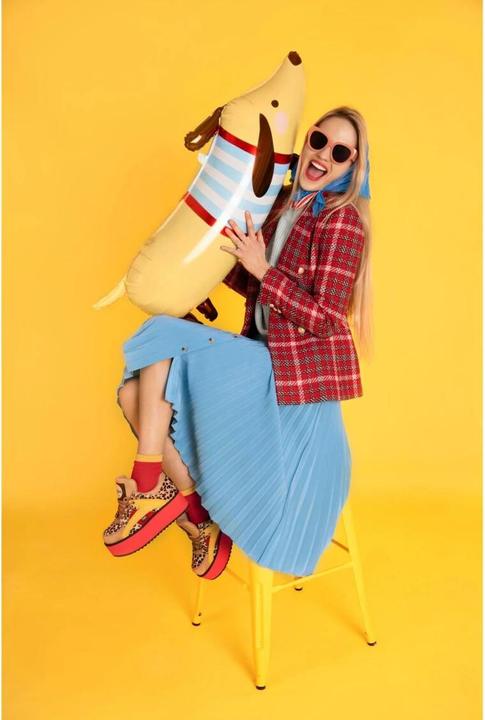 Actual product image Partydeco Foil Balloon Dachshund Brown (1x)