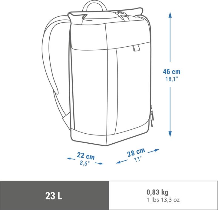 Actual product image Quechua Hiking rucksack 23 l - NH500 Escape Rolltop (23 l)