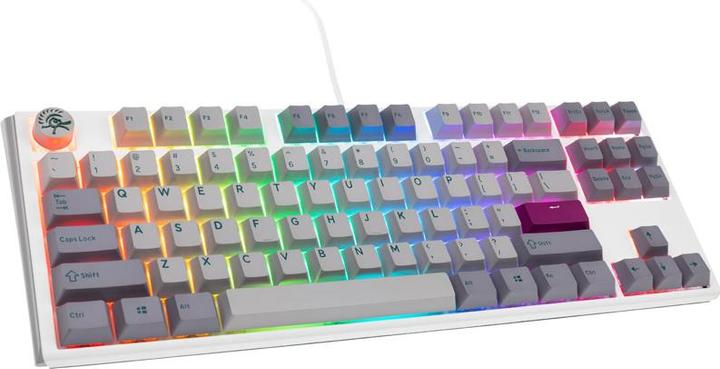 Actual product image Ducky One 3 Mist Grey TKL Gaming Keyboard, RGB LED - MX-Silent-Red (US) (US, Cable)