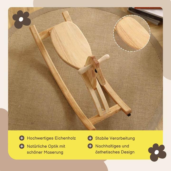 Produktbild Hermex Schaukelpferd Holzpferd Kinderspielzeug Spielzeugpferd Holzspielzeug