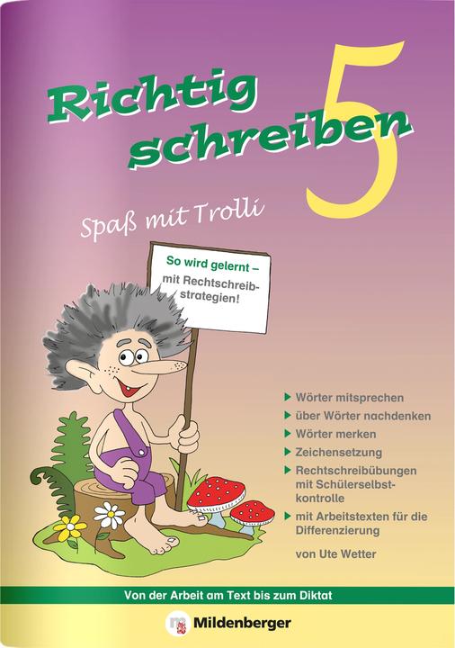 Produktbild Richtig schreiben - Spass mit Trolli, 5. Schuljahr, Druckschrift (Deutsch, Ute Wetter, 2022)